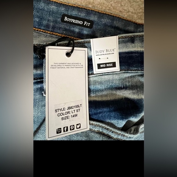 Judy Blue Jeans mid rise‎ boyfriend fit 14W new NWT - Picture 5 of 10
